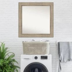 32" X 32" Non-Beveled Trellis Silver Wood Wall Mirror - Amanti Art -Lighting Specialty Store GUEST fd0c1a75 26fd 4f40 902d 83dde944db1f