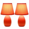 9.45" 2pk Petite Ceramic Oblong Bedside Table Desk Lamps With Matching Tapered Drum Shade Orange - Creekwood Home 1 9.45" 2pk Petite Ceramic Oblong Bedside Table Desk Lamps With Matching Tapered Drum Shade Orange - Creekwood Home -Lighting Specialty Store GUEST fd74e5d0 df6d 4a53 89d4 2bdd24038536