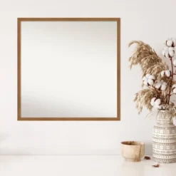 27" X 27" Non-Beveled Carlisle Blonde Narrow Wood Wall Mirror - Amanti Art -Lighting Specialty Store GUEST fdeededa 03dd 4c9b 8cde b914f579d583