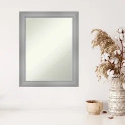 22" X 28" Non-Beveled Flair Polished Nickel Wall Mirror - Amanti Art -Lighting Specialty Store GUEST feda29ca af19 4d79 8d83 aab4e827d314